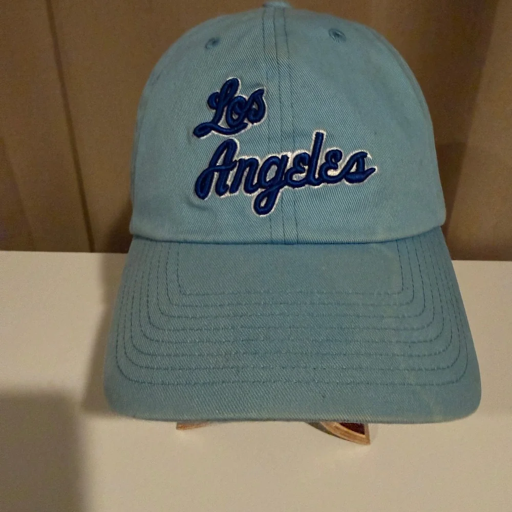 Mitchell Ness Los Angeles Script‎ Baseball Cap Light Blue Snapback NBA